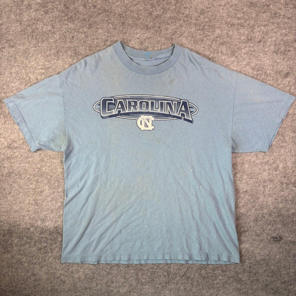 Vintage UNC North Carolina Tar Heels T-Shirt Blue Graphic Distressed XL